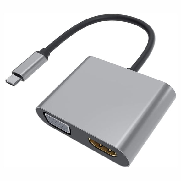 Video Splitter USB-C to HDMI VGA Adapter for iPad Air 11" (2024 6th Gen)/13" (1st Gen 2024) - HDTV Cable TV Video Hub Projector Converter