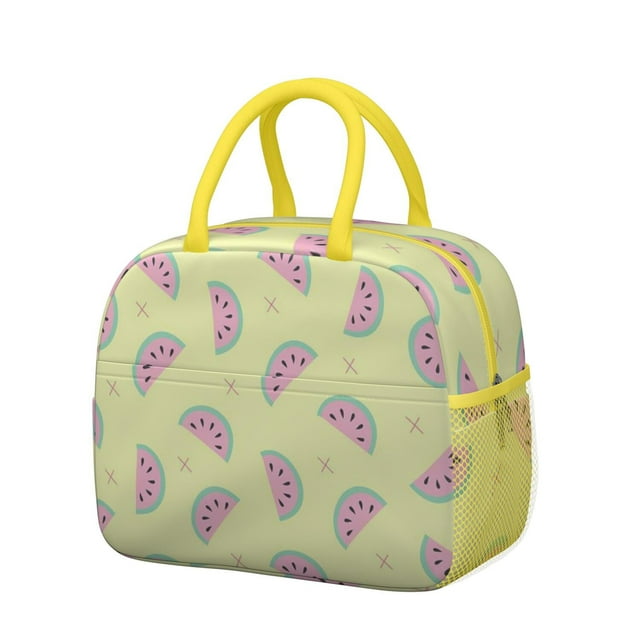 Watermelon Pattern Insulated Cooler Backpack, Leakproof Lunch Bag with Cute Sunshine and Geometric Design for Outdoor Adventures