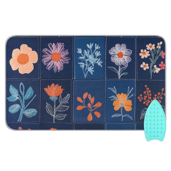 Various Flowers Lattice Ironing Board Covers Heat Resistant Ironing Pad Mat Portable for Travel Washer Dryer Table