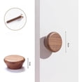 thumbnail image 2 of Gamvdout Wooden Handles for Cupboards 4Pcs Flat Round Solid Wood Handle Drawer Wardrobe Door Cabinet Round Single Hole Log Door Handle 8Cm Black Walnut, 2 of 6