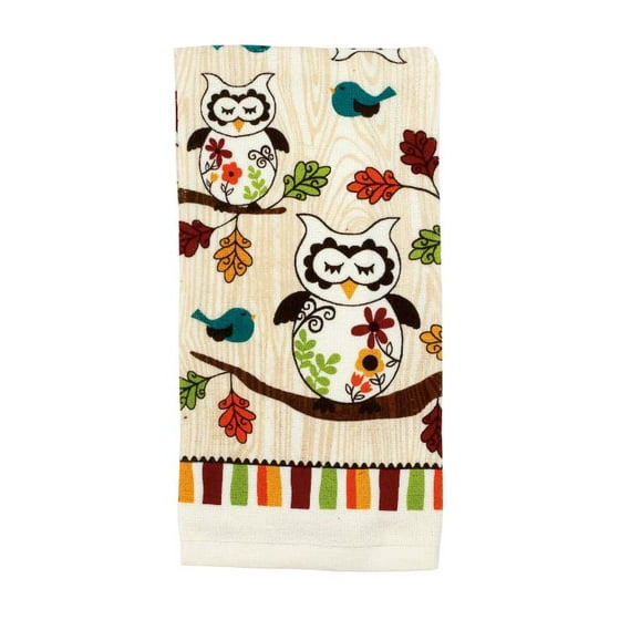 Sleepy Owl Collection Printed Kitchen Towel Walmart Com
