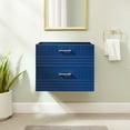 thumbnail image 2 of Wall Mount Sink Vanity Cabinet, Blue, Wood, Hotel Bedroom Bathroom, Modern Contemporary HB33624, 2 of 9