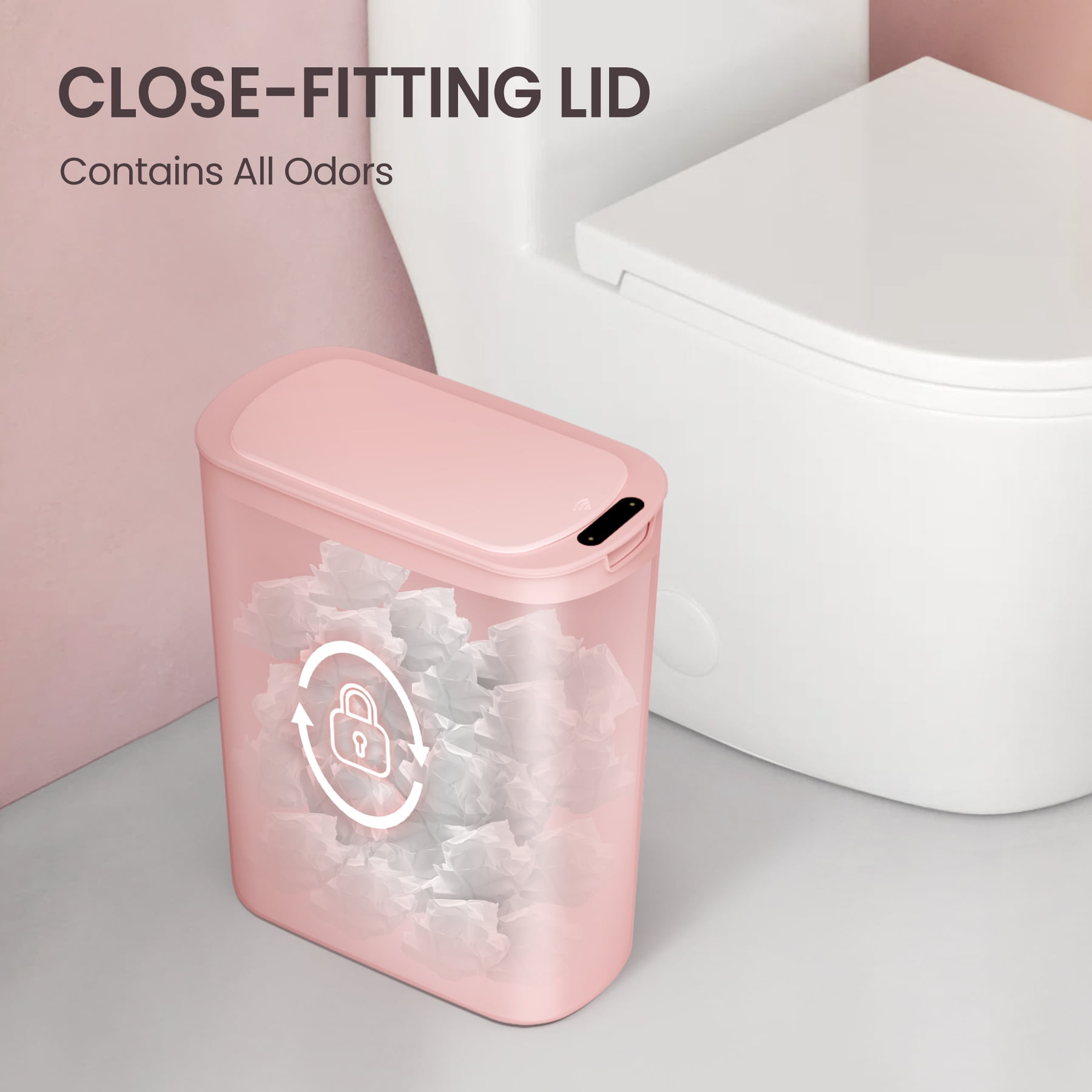 Cesun 5 Gallon Trash Can, Touchless Sensor for Bathroom, Office, RV, Bedroom, Living Room, Pink