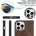 thumbnail image 6 of Nalacover for iPhone 14 Plus Wireless Charging Case,Luxury Full Body Protection Solid Color PU Leather Magnetic Closure Flip RFID Blocking Card Slots Stand Cover.For iPhone 14 Plus,Brown, 6 of 8