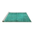 thumbnail image 2 of Ahgly Company Machine Washable Indoor Square Abstract Turquoise Blue Contemporary Area Rugs, 5' Square, 2 of 4