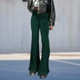 thumbnail image 2 of Ladies Bodycon Pants Slight Flare Leg Elastic High Waist Casual Style Daily Suit, 2 of 7