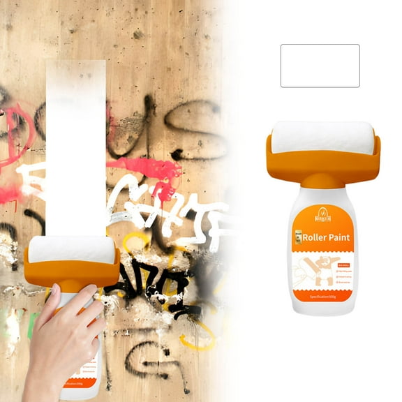 Wall Paint, 500g White Paint for Wall Touch up Paint for Walls, Paint Roller Kit for Flat, Ceiling Wall, White Wall Paint Repair Tools for Removing Stains, Scratches, Water-Based