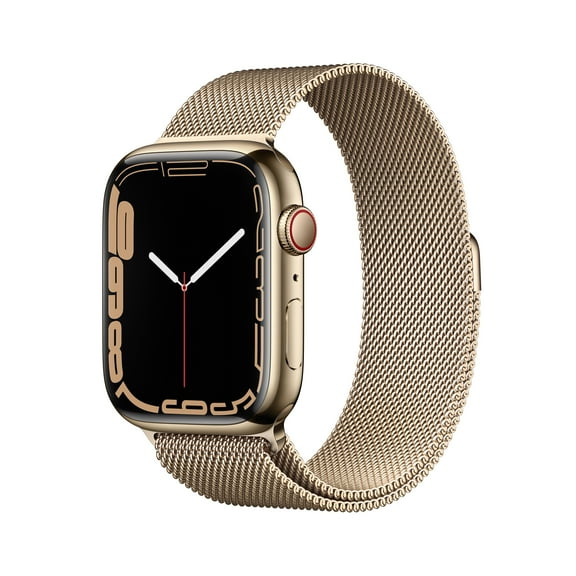 Apple Watch Series 7 GPS   Cellular, 45mm Gold Stainless Steel Case with Gold Milanese Loop