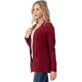 thumbnail image 5 of Cielo 1985 Women's Open Long Cardigan Sweater with Pockets - By The Simply Fashion Burgundy M, 5 of 7