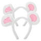 thumbnail image 1 of BRIGHTFUFU 2 uds. Diadema con orejas de ratón de felpa bonita, accesorio de disfraz de oreja de ratón blanco difuso para disfraz de Halloween, orejas de ratón pequeñas para niñas y adultos, 1 of 7