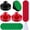 Red, Black, variant on Jointown Air Hockey Accessories - Pushers, Pucks & Paddles (4 Pushers, 8 Red Pucks, 8 Green Pads)