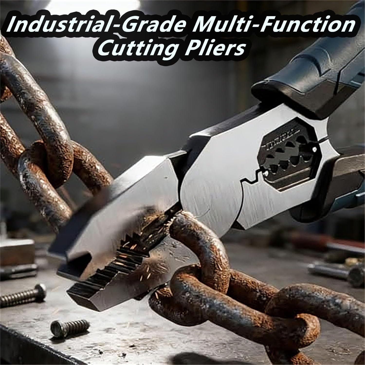 2026 New Industrial-Grade Multi-Function Cutting Pliers, 9-In-1 Multi-Functional Pliers Nail Puller/Wire Cutter/Stripper/Crimper-Compound Action Leverage Design, Cutting Tool For DIY & Home Use (1PC)