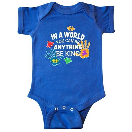 

Inktastic In a World You Can Be Anything Be Kind Autism Awareness Gift Baby Boy or Baby Girl Bodysuit