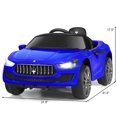 thumbnail image 2 of Costway 12V Maserati Licensed Kids Ride on Car w/ RC Remote Control Led Lights MP3 Blue, 2 of 8