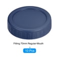 thumbnail image 3 of Mason Jar Lids, 10 pack Plastic Storage Lids with 10pcs Silicone Ring, Regular Mouth (Blue), 3 of 6