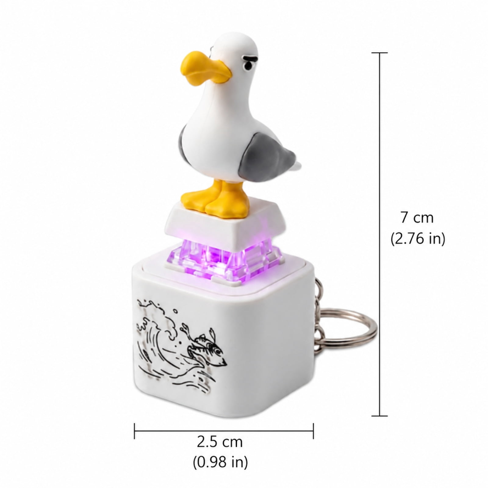 Seagull “MINE!” Talking Keychain with Real Seagull Sound & Flashing LED Light, Portable Novelty, for Coworkers & Adults (1PC)