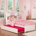 thumbnail image 2 of Rosebery Kids Transitional Solid Wood Twin Trundle Platform Bed in White, 2 of 7