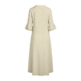 thumbnail image 5 of Ruimatai Women's Cowl Neck Ruffle 3/4 Sleeve Loose Fit Casual A-Line Midi Dresses with Pockets for Women Everyday & Vacation Wear, 5 of 7