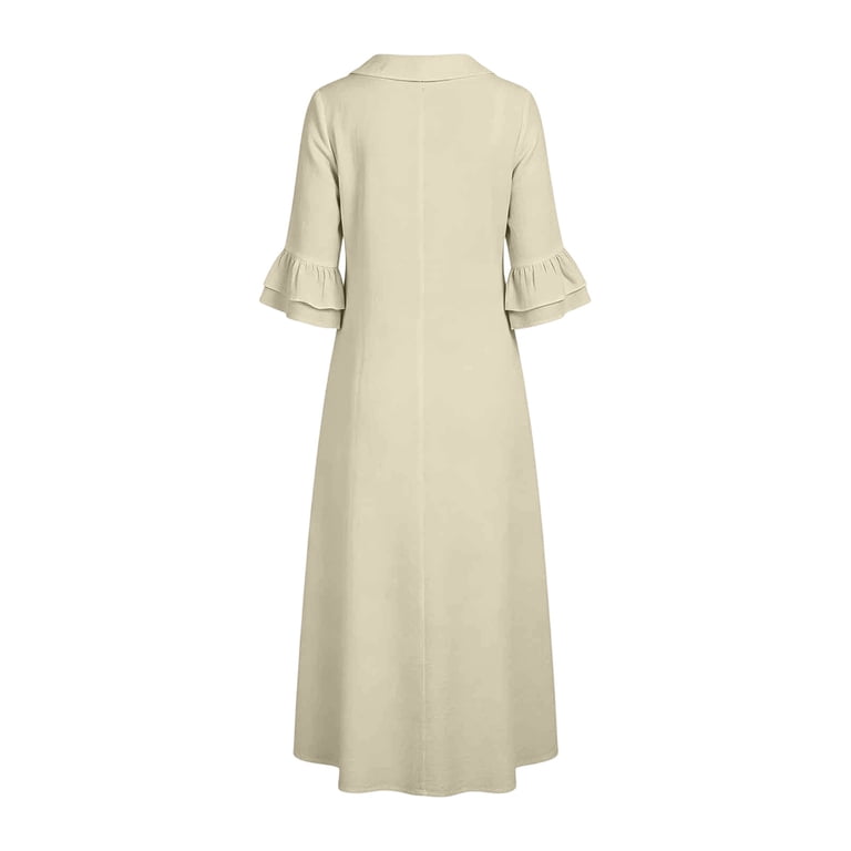 linen prom dress White linen dress prom dress maxi bridesmaid dress (1215)  Xiaolizi