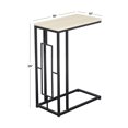 thumbnail image 4 of DecMode 19" x 26" Cream Metal C-Shaped Accent Table with Black Metal Base, 1-Piece, 4 of 13