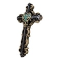 thumbnail image 4 of Rustic Turquoise Heart With Floral Scrollwork And Heart Spike Nails Wall Cross, 4 of 10