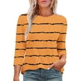 thumbnail image 2 of Plebaso Hauts à Manches 3/4 pour Femmes Tunique Imprimée Col Rond Blouses Amples Chemises d'Été Décontractées pour Femmes, 2 of 7