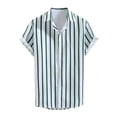 thumbnail image 2 of JAJAHO Mens Button Up Shirts Summer Striped Short Sleeve Casual Beach Collared Regular Fit Business Dress Shirts Classic Tops, 2 of 7