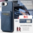 thumbnail image 2 of Dteck 2 in 1 Detachable for iPhone 16e Case Wallet with Card Holder, Women Men Magnetic PU Leather RFID Blocking Flip Kickstand Credit Slots for Apple iPhone 16e 6.1 Inch,Blue, 2 of 9