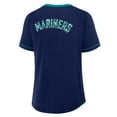 thumbnail image 3 of Women's Fanatics Navy Seattle Mariners League Diva Star Raglan V-Neck T-Shirt, 3 of 3