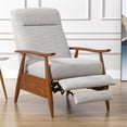 thumbnail image 3 of Terni Wood Arm Push Back Recliner in Sea Oat Beige Performance Fabric, 3 of 16