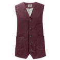 thumbnail image 6 of Aueoeo Corduroy Vests For Men V Neck Button Up Waistcoat Business Casual Jacket For Formal Work With Pockets, 6 of 6