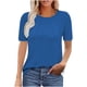 thumbnail image 2 of Manga larga blanca,Blusa de encaje con escote en V para mujer, informal, de manga corta, de poliéster, holgada, para uso diario, sopatenor, 2 of 8