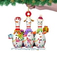 thumbnail image 2 of Lssam Bowling Christmas Ornaments - Ball & Pin Wood Ornament Set for Tree - Unique Gifts for Women, Men, Bowlers, Coaches - Festive Holiday Decor & Present for Bowling Enthusiasts, 2 of 7