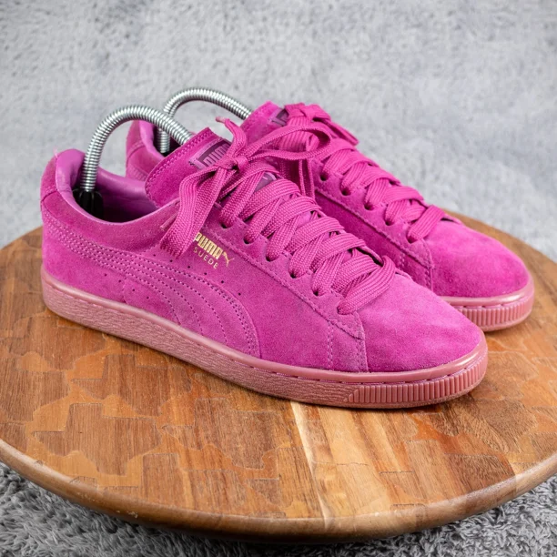 PU & MA Shoes Mens 6.5 Purple Suede Low Top Lace Up Womens Size 8