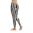 thumbnail image 2 of SUNENAT Grey Stripes with Gold Heart Stretchy Capri Leggings Skinny Yoga Pants M, 2 of 4