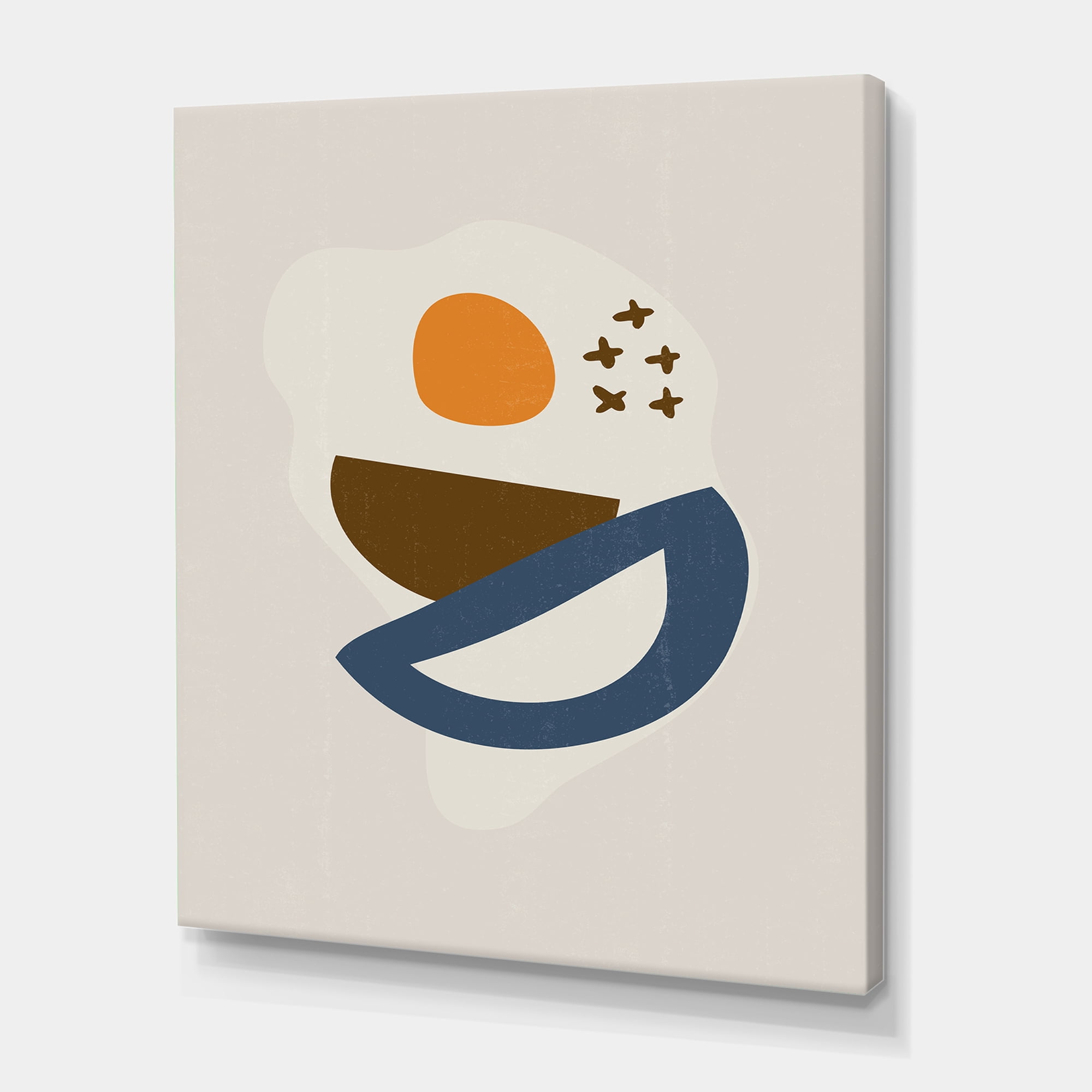 Designart ' Abstract Moon and Sun Geometric Print I ' Modern Canvas Wall Art Print