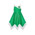 thumbnail image 1 of Robe Fille Ourlet Mouchoir Vert Trèfle à Quatre Feuilles Sans Manches Robe d'Été 7 Ans, 1 of 1