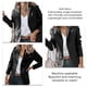 thumbnail image 5 of Mujer chaqueta turndown collar único breasted manga larga moda transpirable chaqueta femenina negro XL, 5 of 6