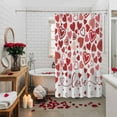 thumbnail image 5 of Valentine's Day Shower Curtain Red Pink Heart Bathroom Curtains with Hooks, Waterproof Fabric Romantic Love Bath Shower Curtains Set for Bathroom Bathtubs Valentines Decor 72x72 Inch, 5 of 9