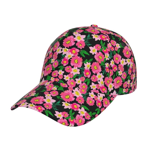 Honeii Trendy Floral Print Hat, Women's Baseball Hat Unisex Fit, Baseball Cap,Adjustable One Size
