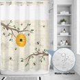 thumbnail image 2 of No Hook Shower Curtain, Bees Branches Shower Curtains for Bathroom with See Through Top Window, Farmhouse Spring Botanical Elegant Waterproof & Washable Bath Curtain Extra Long 72"x96", 2 of 9
