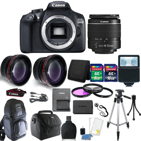 Canon EOS Rebel 1300D/T6 18MP DSLR Camera + 18-55mm  Lens + 24GB Top (Best Dslr To Start With)