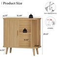 thumbnail image 2 of FANRAL 31.5" Wide Fluted Sideboard Buffet Cabinet with Sliding Door,Adjustable Shelves,Multi-Functional Storage Console for Kitchen Dining Room Living Room,Natural Oak Storage Cabinet, 2 of 6
