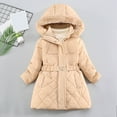 thumbnail image 2 of newwalpole Girl's Winter Coat Waterproof Puffer Jacket Warm Hooded Parka Khaki for Size 7-8 Years, 2 of 5