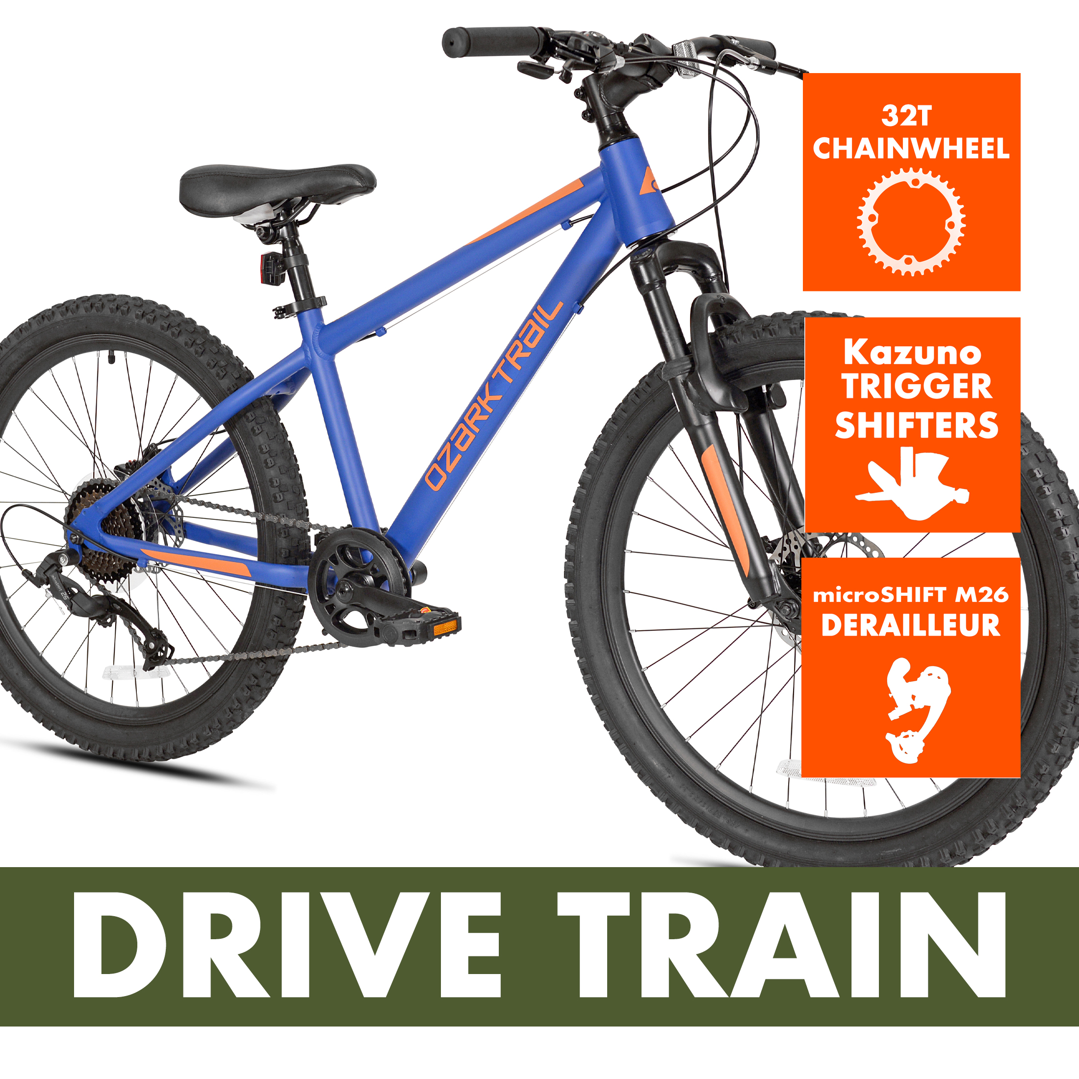 Ozark Trail M.1 24" Mountain Bike, 8-Speed, Blue photo 5