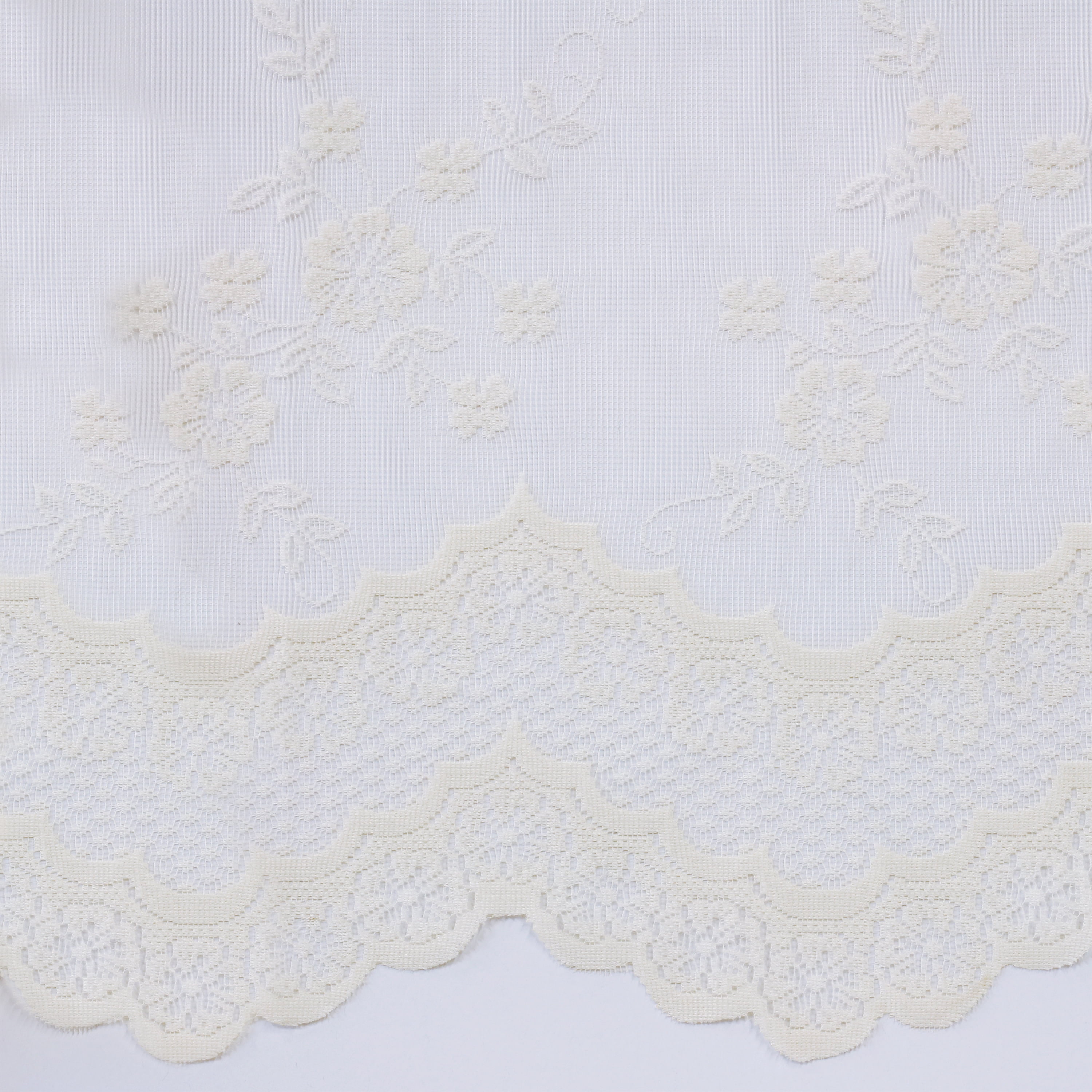 Melody Jacquard Lace Window Curtain Valance 56" x 15" in Eggshell