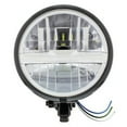 thumbnail image 4 of Black 5-3/4" Motorcycle Headlight 8 LED Bulb With Silver Bar - Bottom Mount, 4 of 4