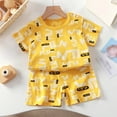 thumbnail image 2 of Boys Sporty Outfit Sets Round Neck Elastic Waist Play Outdoor Sports Breathable Valentines Baby Boy Outfit,Yellow,90, 2 of 3