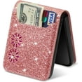 thumbnail image 5 of for Samsung Galaxy Z Flip 5 Case with Card Holder for Women, Bling Glitter Premium Leather Wallet Phone Case Protective Cover for Samsung Galaxy Z Flip5 5G XKK Rose Gold, 5 of 17