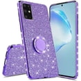 thumbnail image 3 of Compatible for Samsung Galaxy S20 Ultra Case, SOGA Glitter Diamond Rhinestone TPU Phone Cover with Ring Stand and Lanyard Girls Women Cover (Purple), 3 of 5